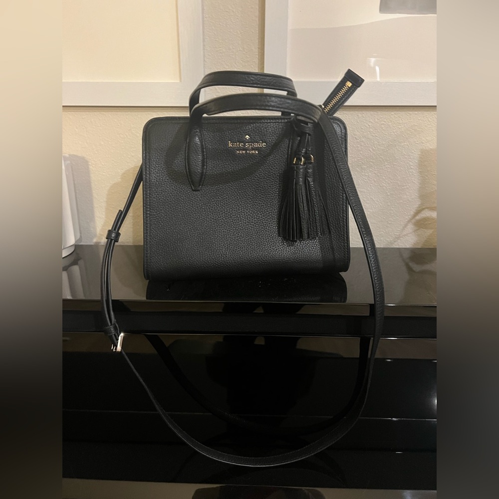 Kate Spade Saffiano Leather Black Crossbody Satchel